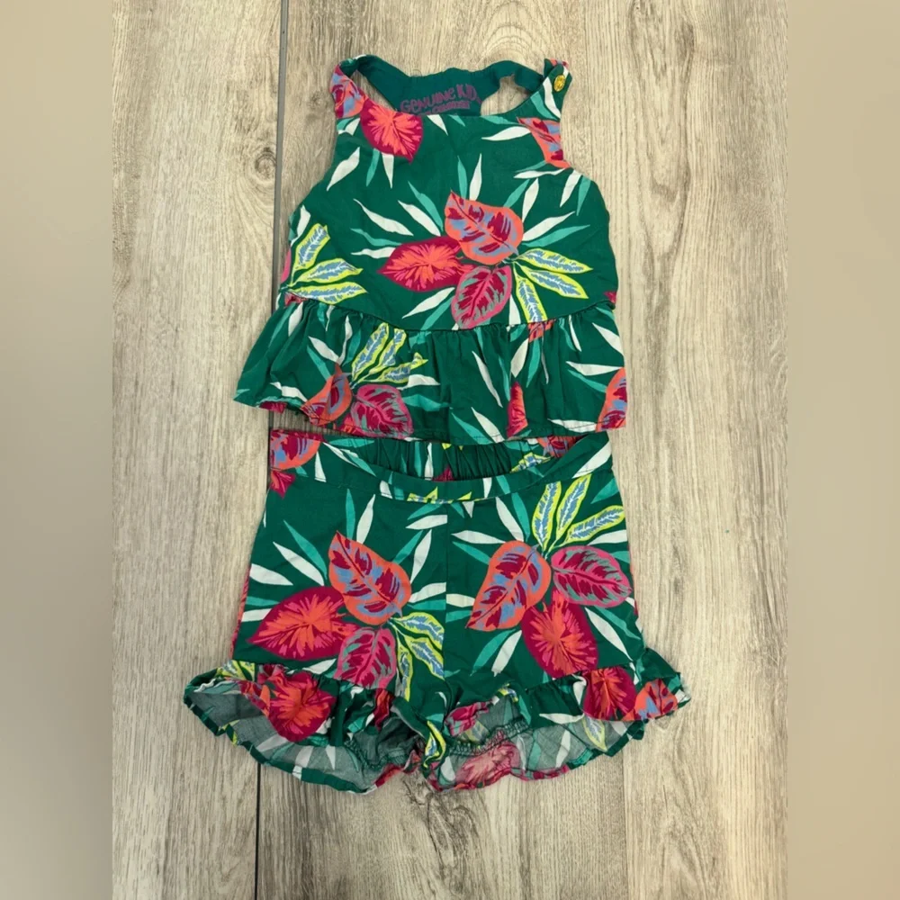 OshKosh B'gosh Green tropical Floral Kids Shorts Set
